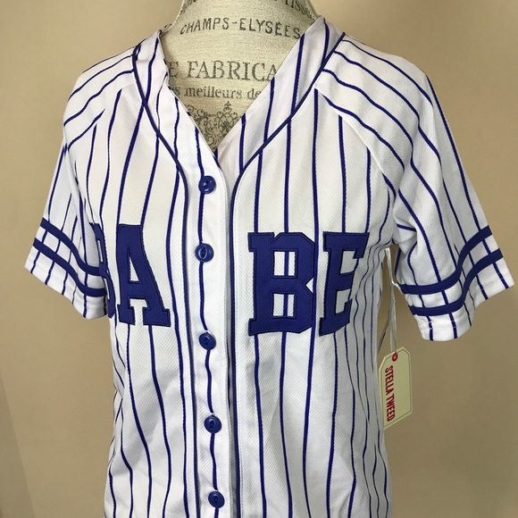 BABE Blue white striped baseball jersey - Picture 3 of 6